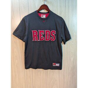Cincinnati Reds Shirt Men’s Small Black Nike Baseball Center Swoosh Embroidered